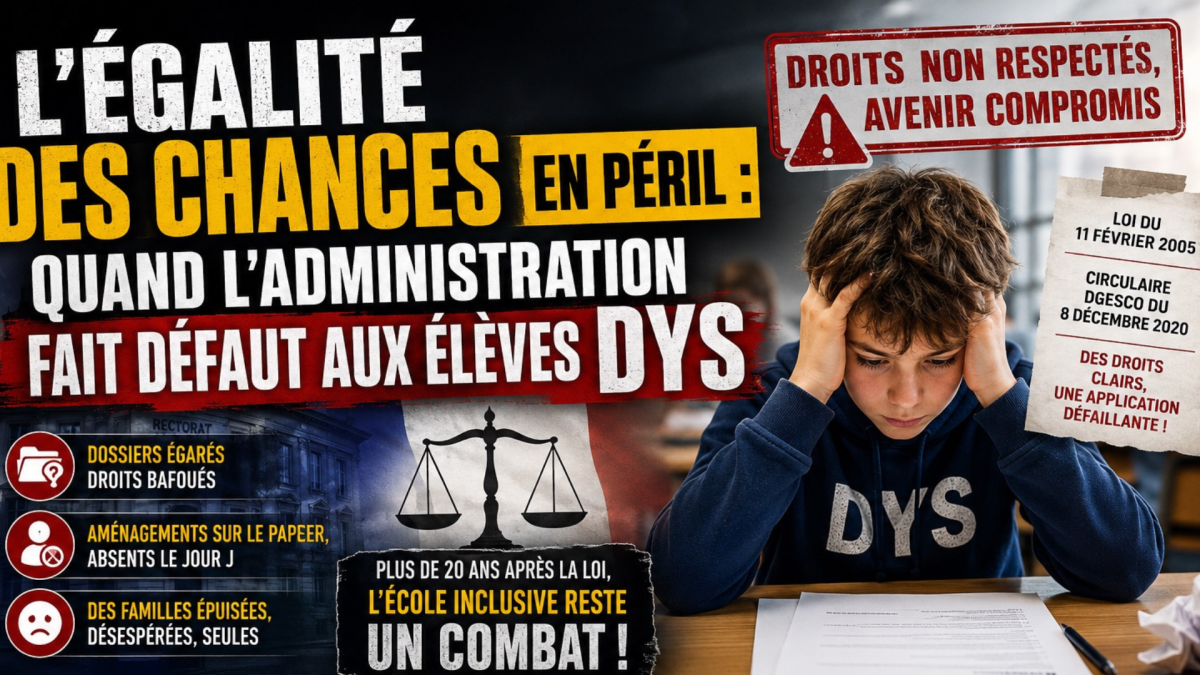 L'égalité des chances en péril : Quand l'administration fait défaut aux élèves DYS