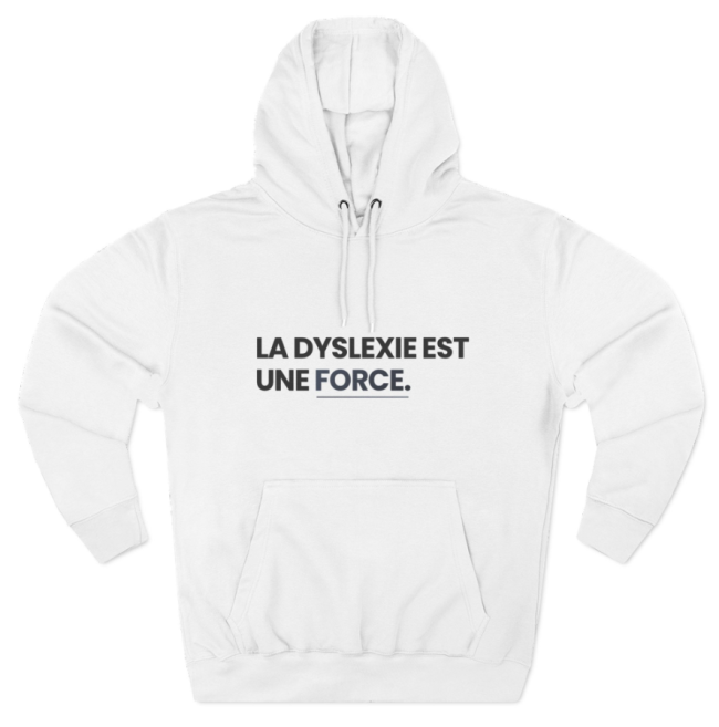 Sweat à capuche “La Dyslexie est une force.” — Un message puissant, un style sobre